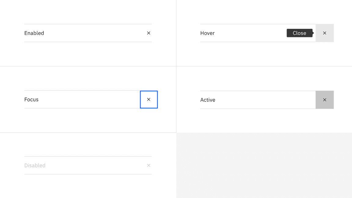 Interactive states for contained list inline actions Interactive states for contained list inline actions