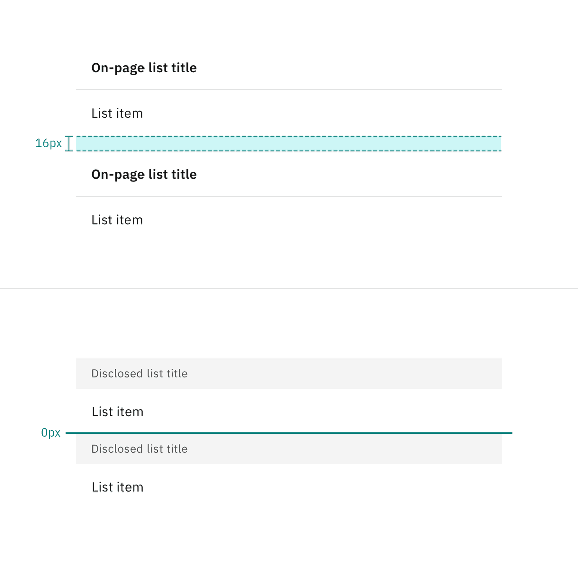 Contained list alignment Contained list alignment