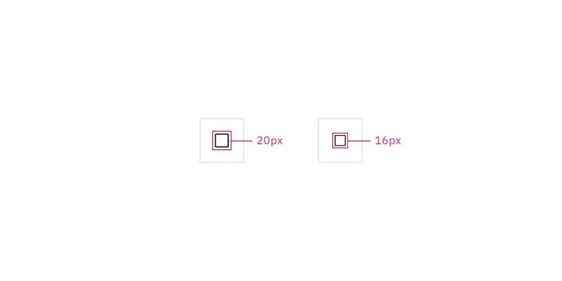 Example of trigger button icon sizes. Example of trigger button icon sizes.
